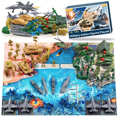 Kaelinda army men action figures on vivid battle display