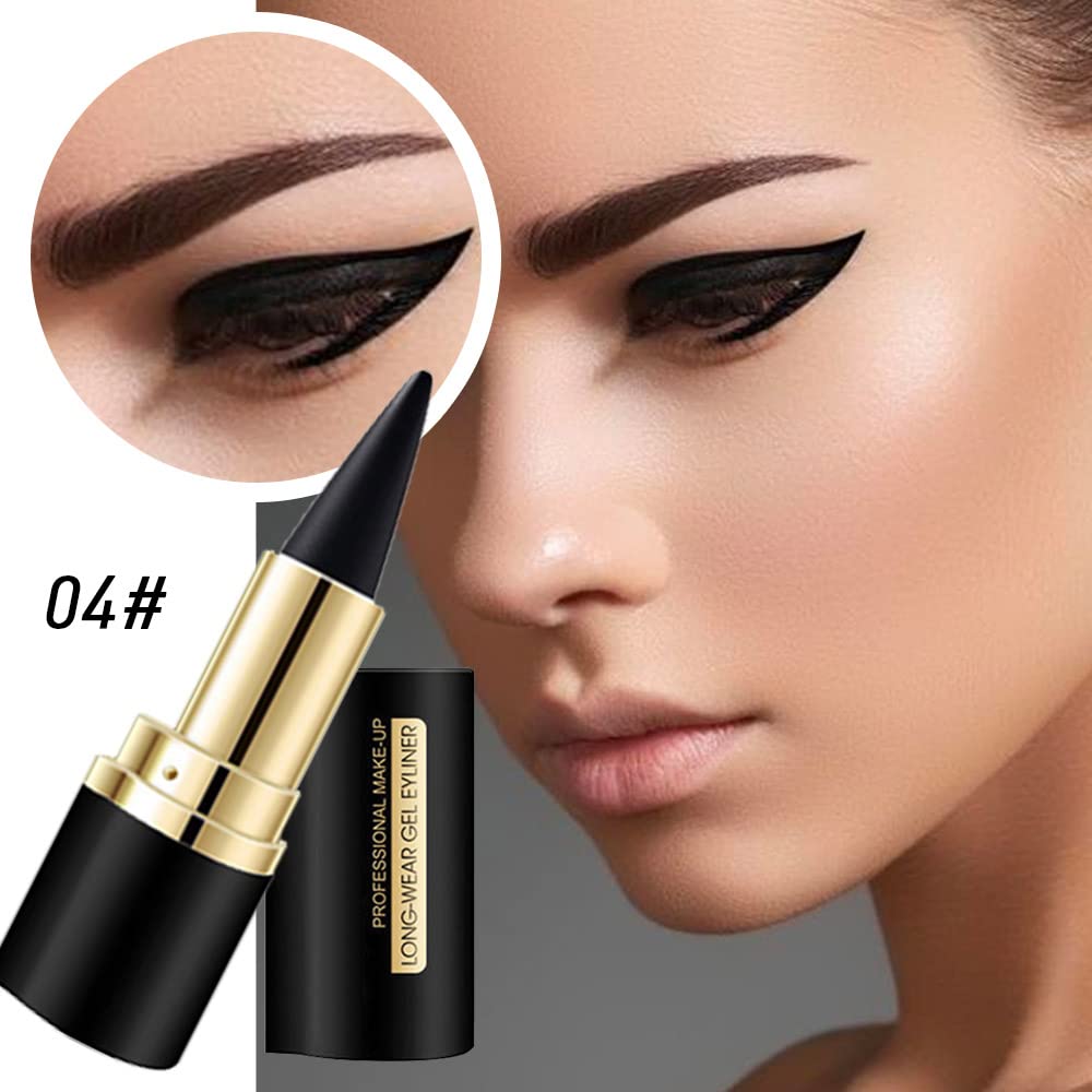 Kaely gel eyeliner pencil applied for precise winged line look.