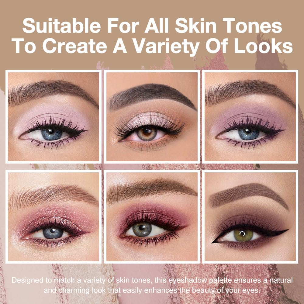 Kaely compact palette with matte and shimmer finishes for easy applications.