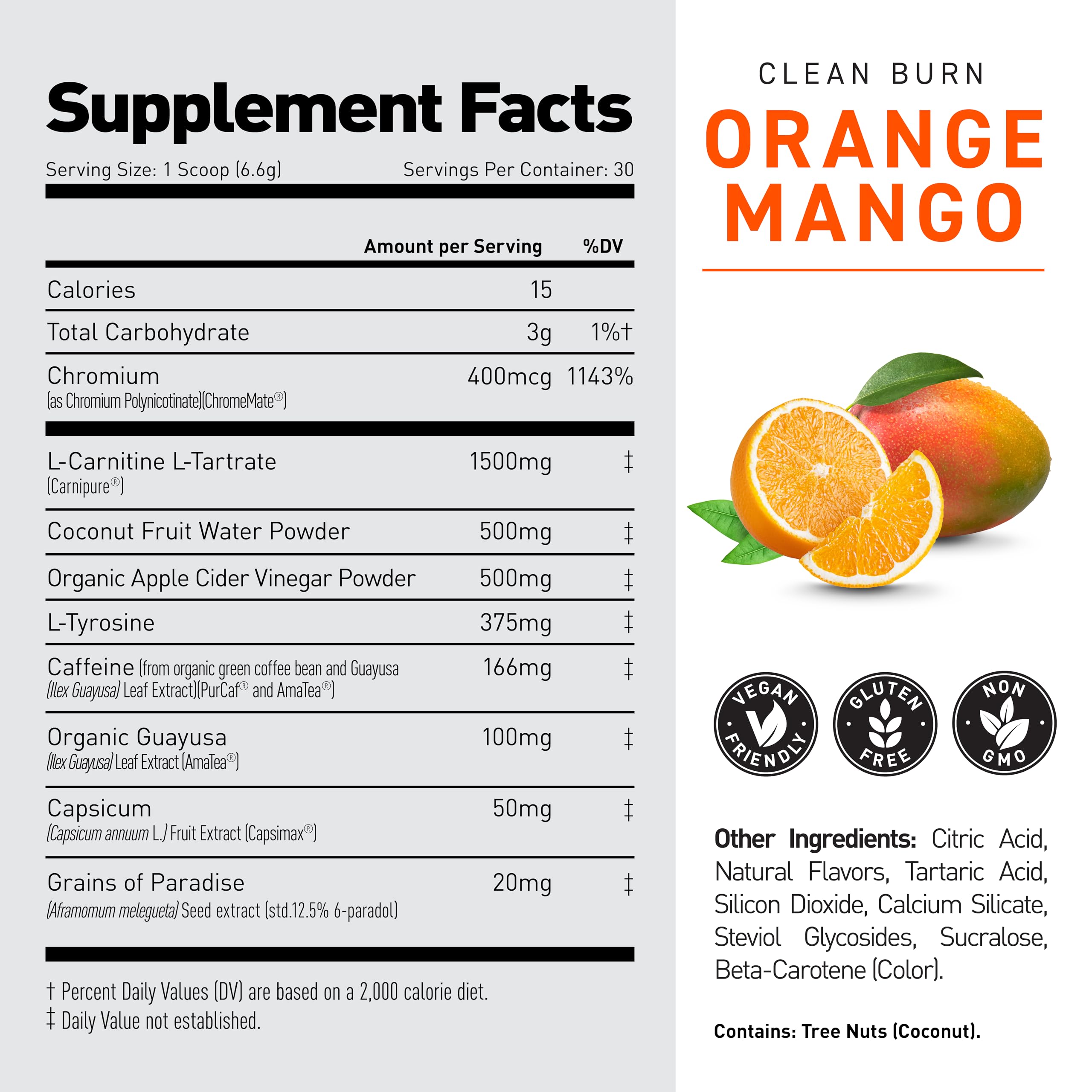 Coconut water powder in KAGED Clean Burn adds natural hydration benefits.