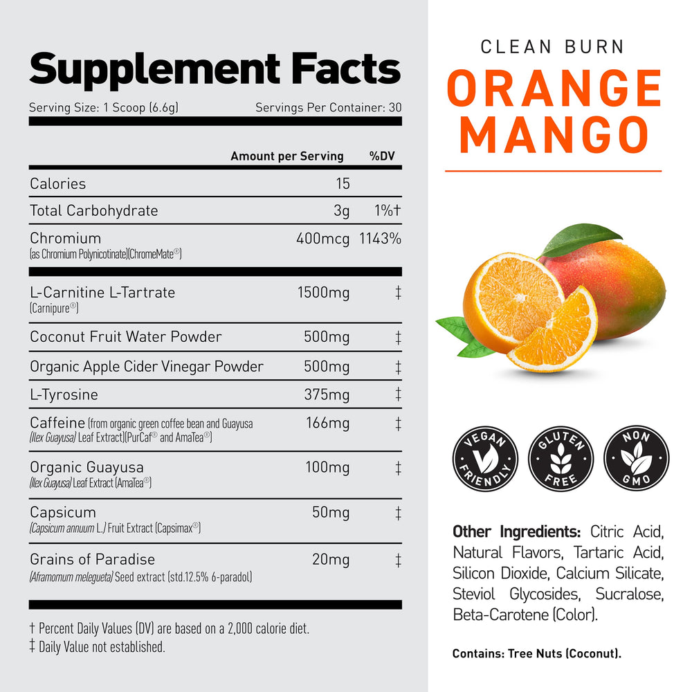 Coconut water powder in KAGED Clean Burn adds natural hydration benefits.