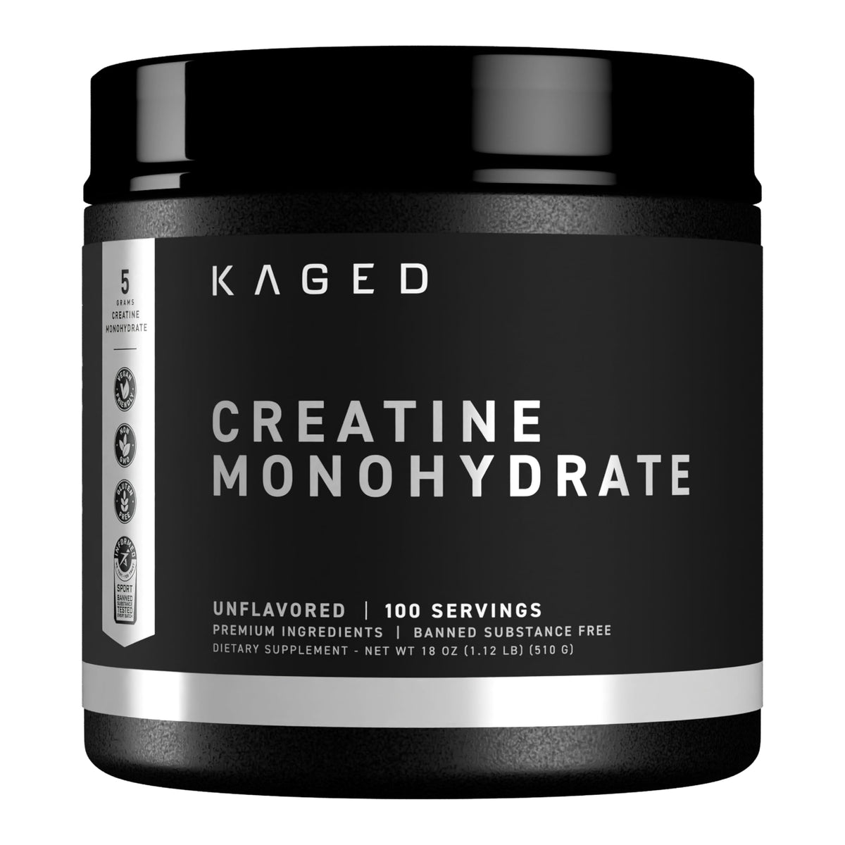 Kaged Creatine Monohydrate micronized jar for precise dosing