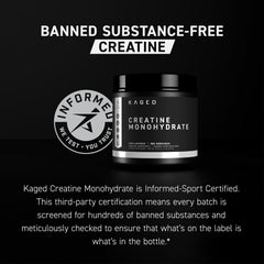 Kaged Creatine Monohydrate unflavored powder ready for training