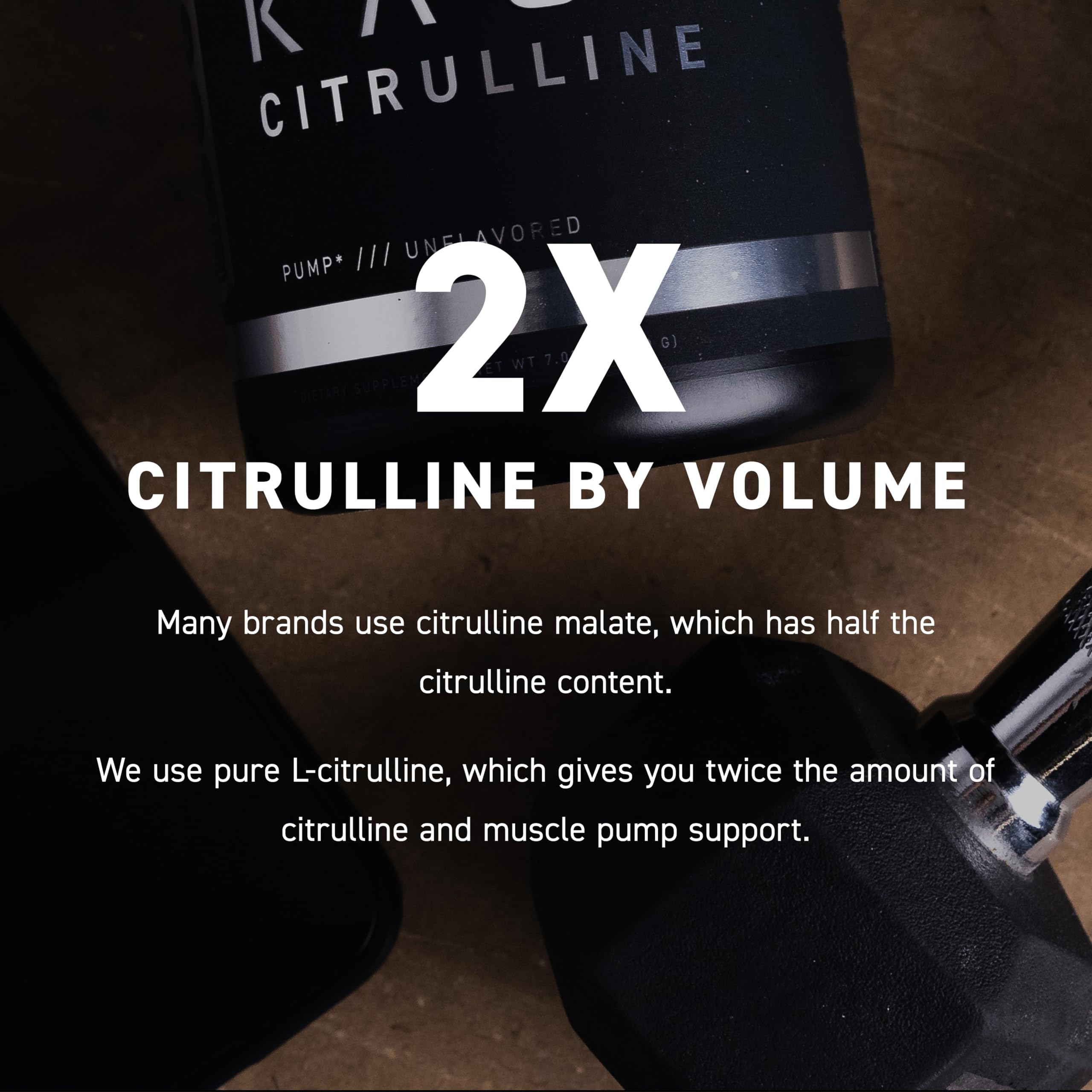 Kaged L-Citrulline powder label close-up highlighting purity and testing