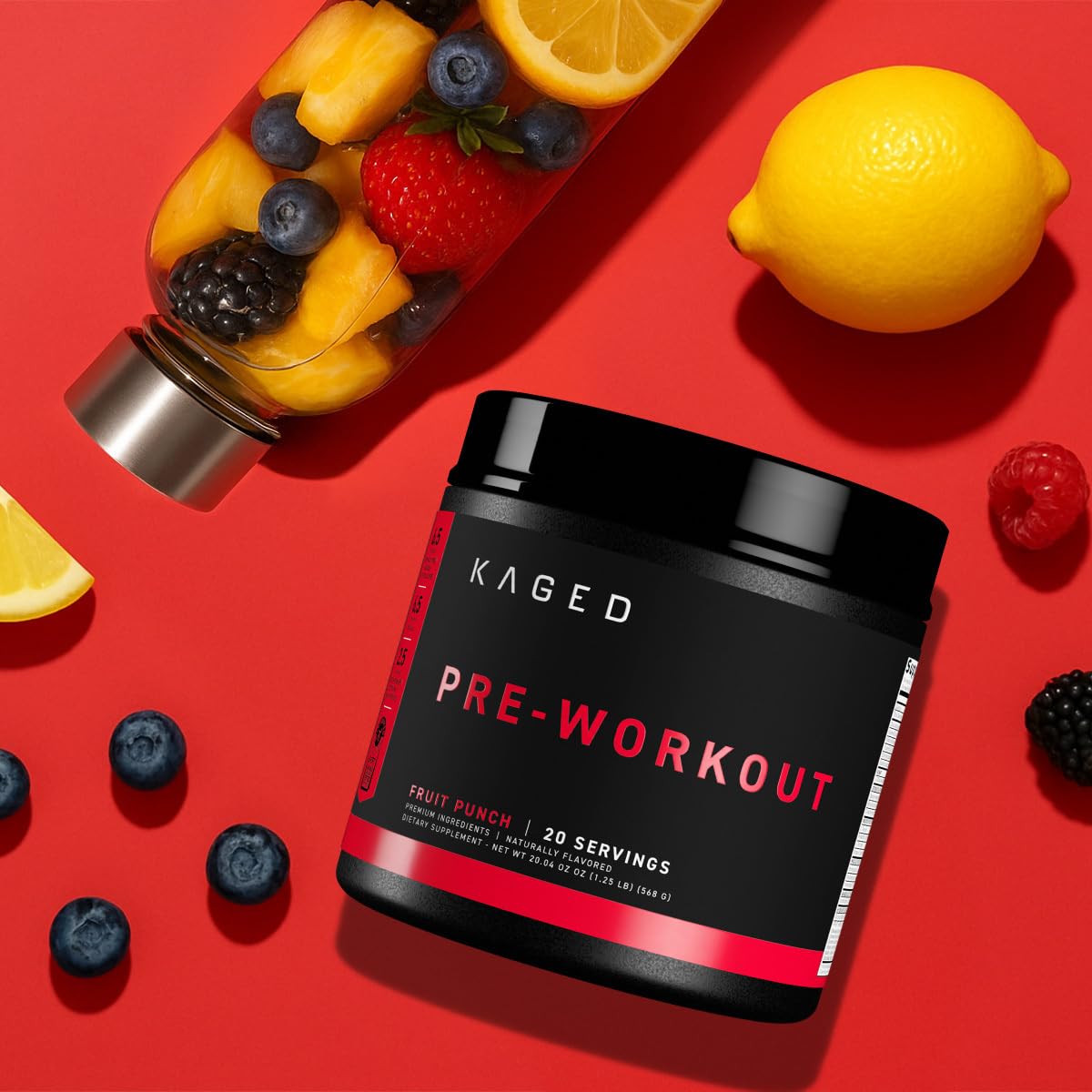 Preparing a glass of Fruit Punch pre-workout for a training session
