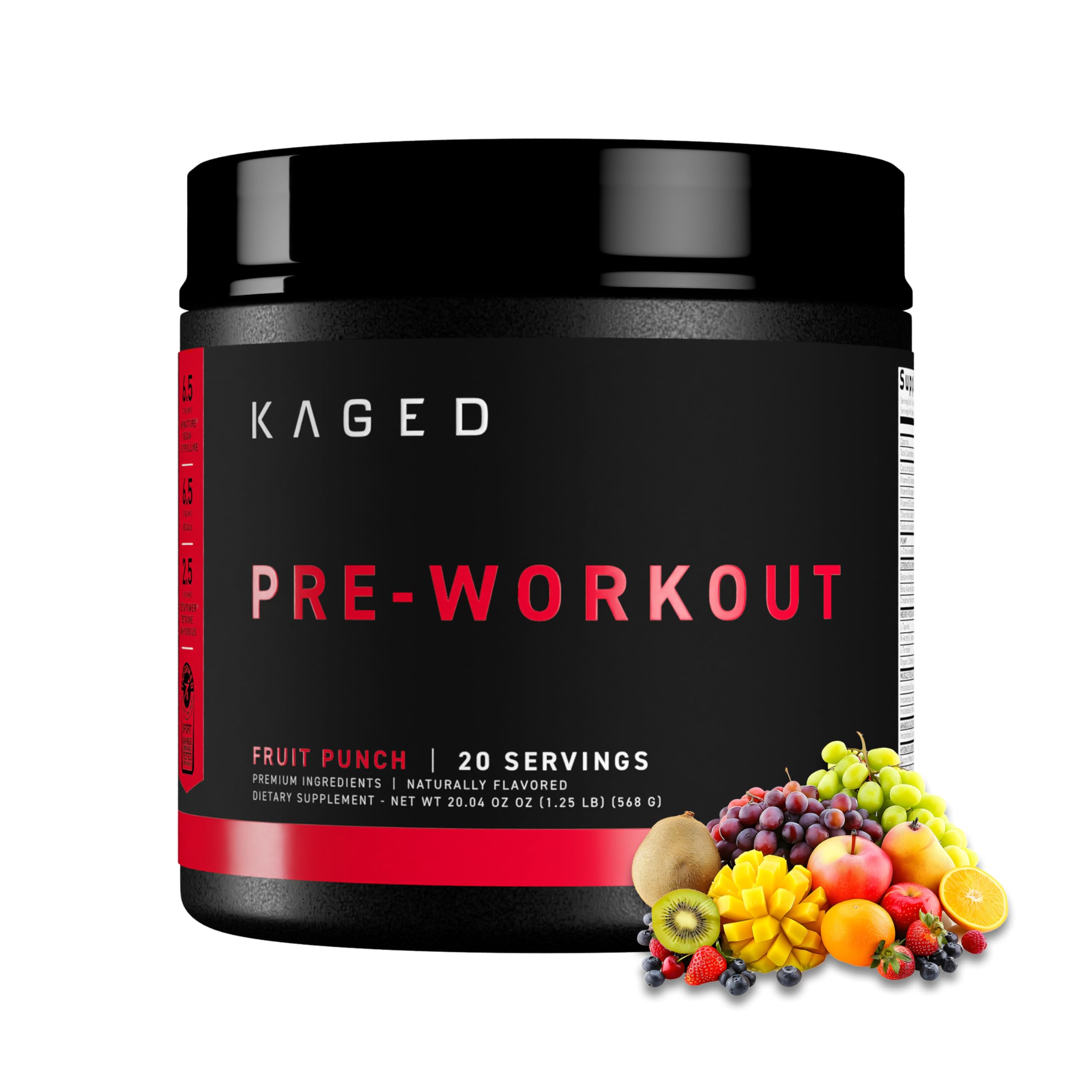 Kaged Original Pre-Workout Fruit Punch scoop ready to mix for focused training