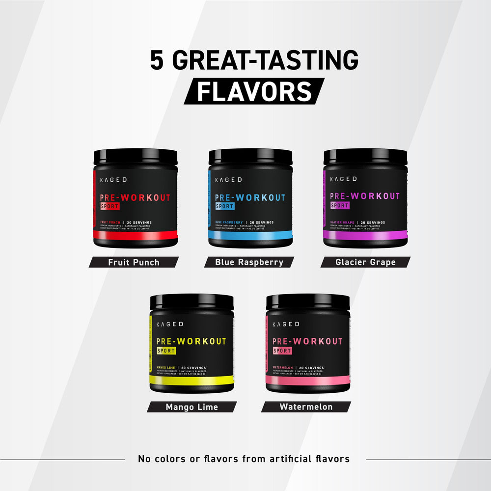 Kaged Sport Pre Workout fruit punch in use during a high-energy workout