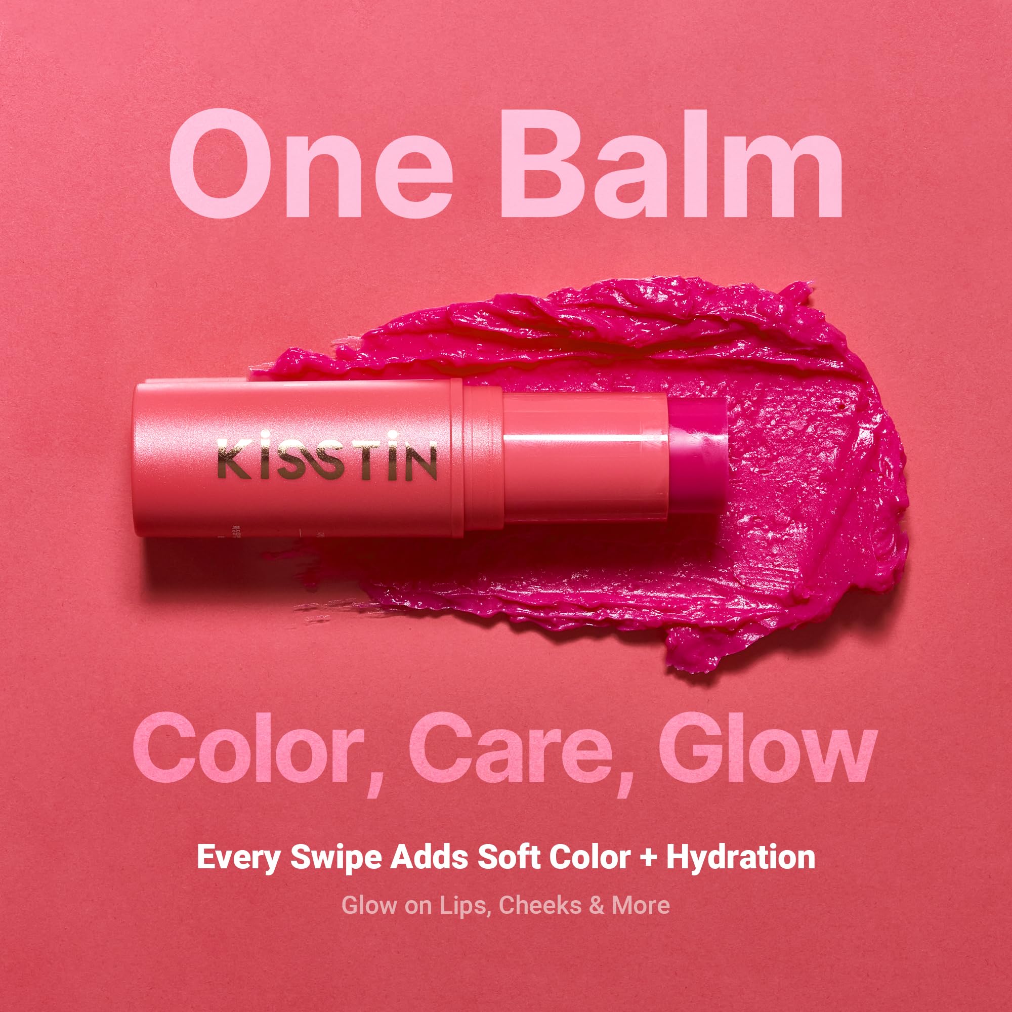 KAHI Kisstin Balm on the face for natural glow and smooth skin.