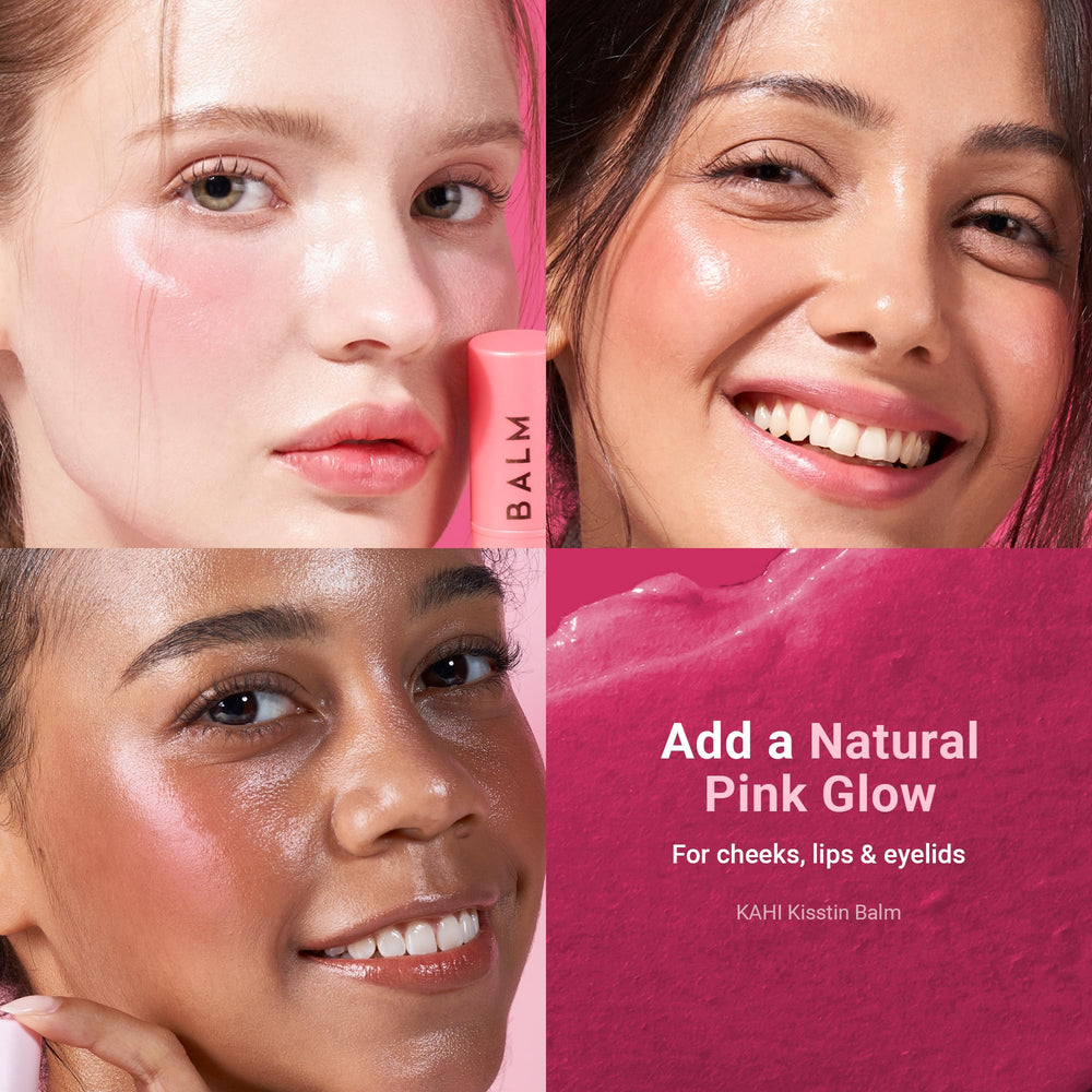 KAHI Kisstin Balm applied under eyes for subtle lift.