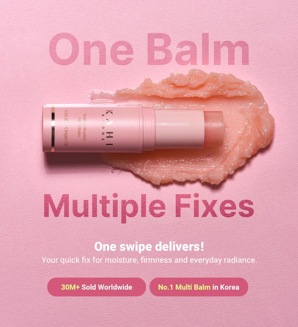 KAHI Wrinkle Bounce Duo Edition balm-stick close-up shows smooth texture.