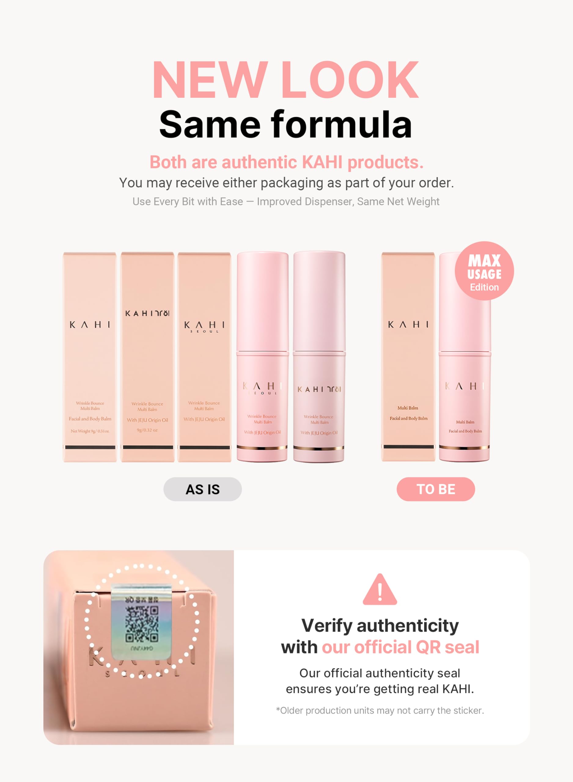 KAHI Wrinkle Bounce Duo Edition Jeju-oil enriched formula close-up.