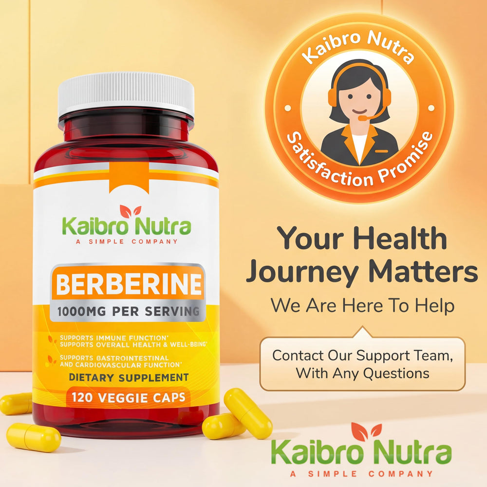 Kaibro Nutra Berberine daily-use scene with bottle on desk