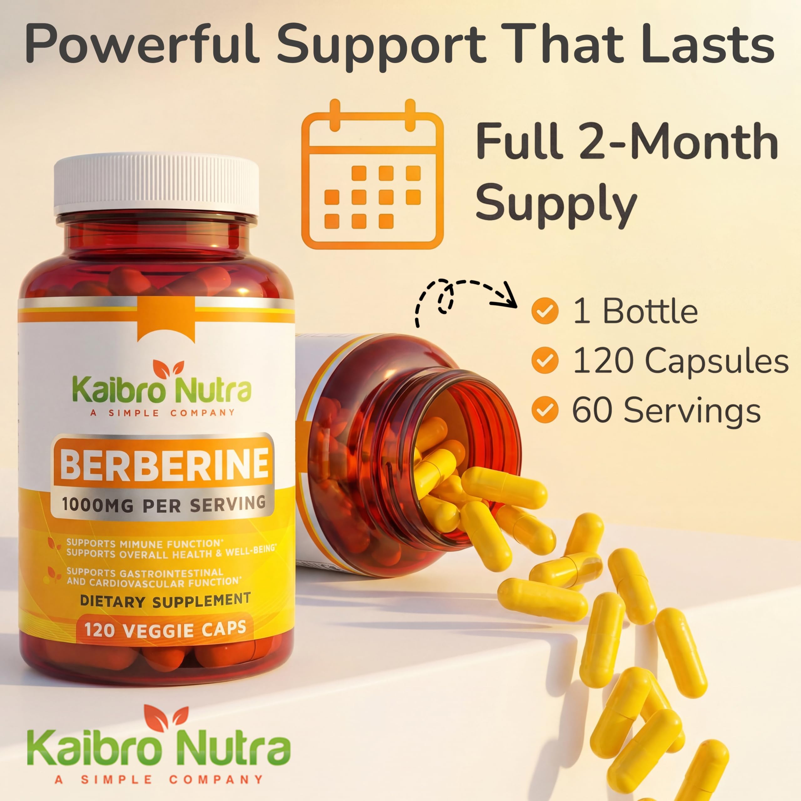 Kaibro Nutra Berberine label close-up highlighting clean ingredients