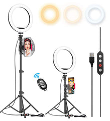 Kaiess 10.2 inch ring light with adjustable tripod for even makeup lighting