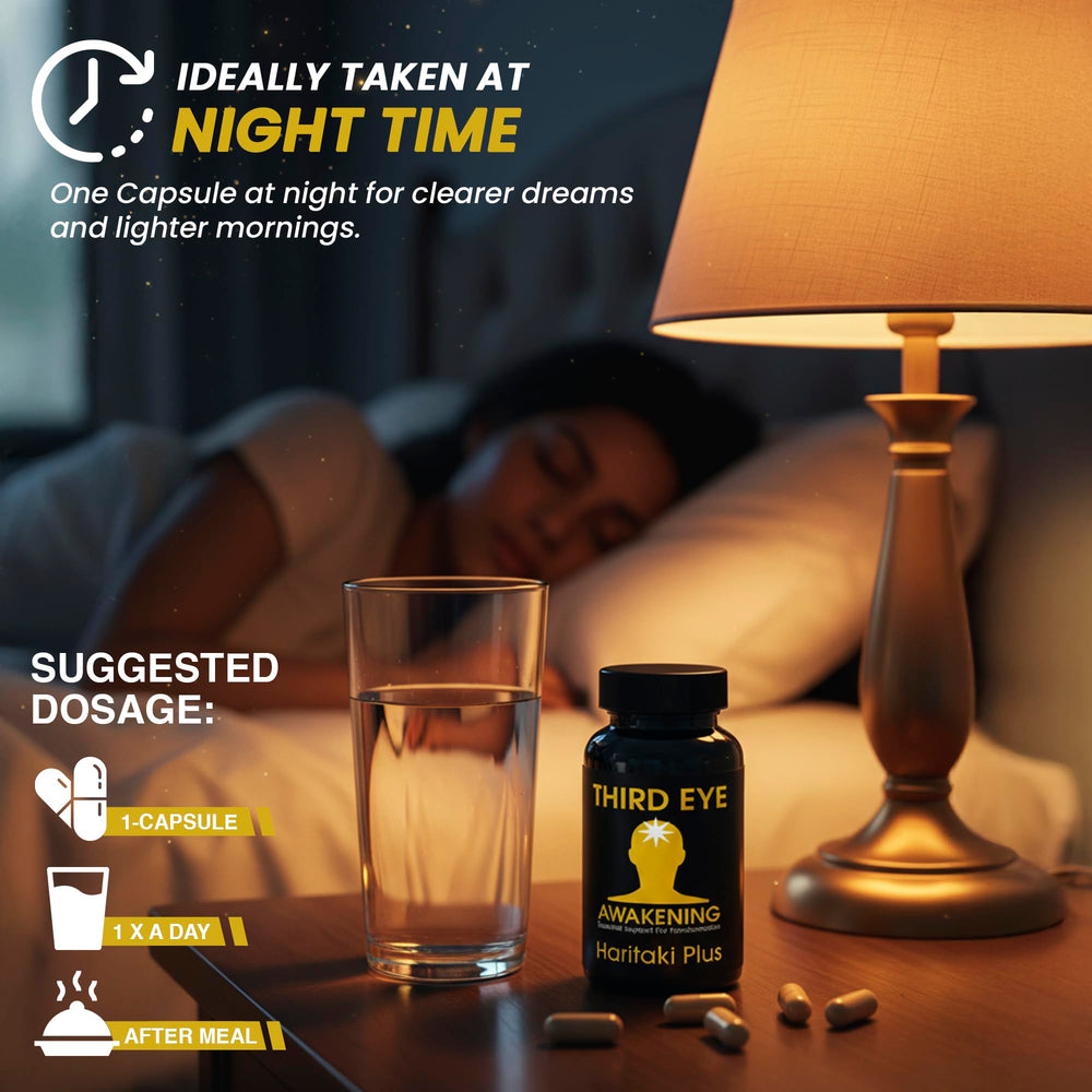 Kailash Herbals Haritaki vegan capsules ready for nightly routine and cognitive clarity