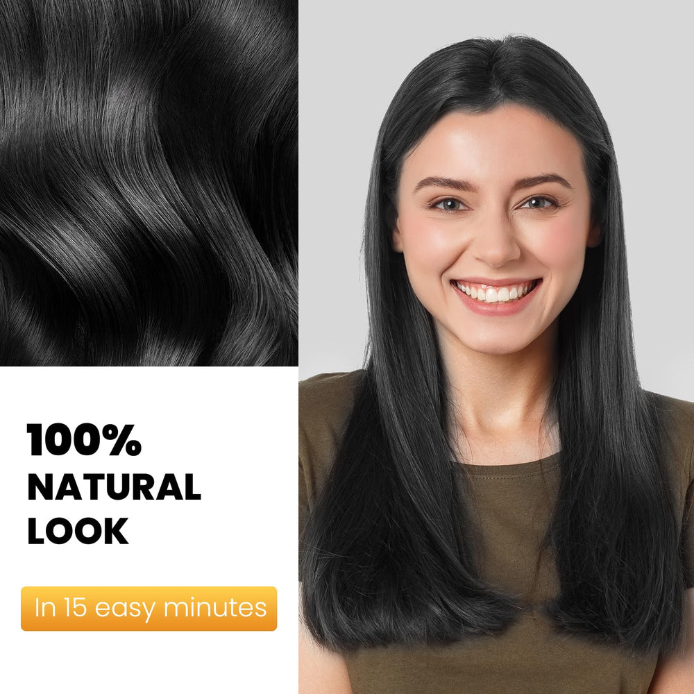 KAISASA easy-application hair dye shampoo demonstrates simple steps.