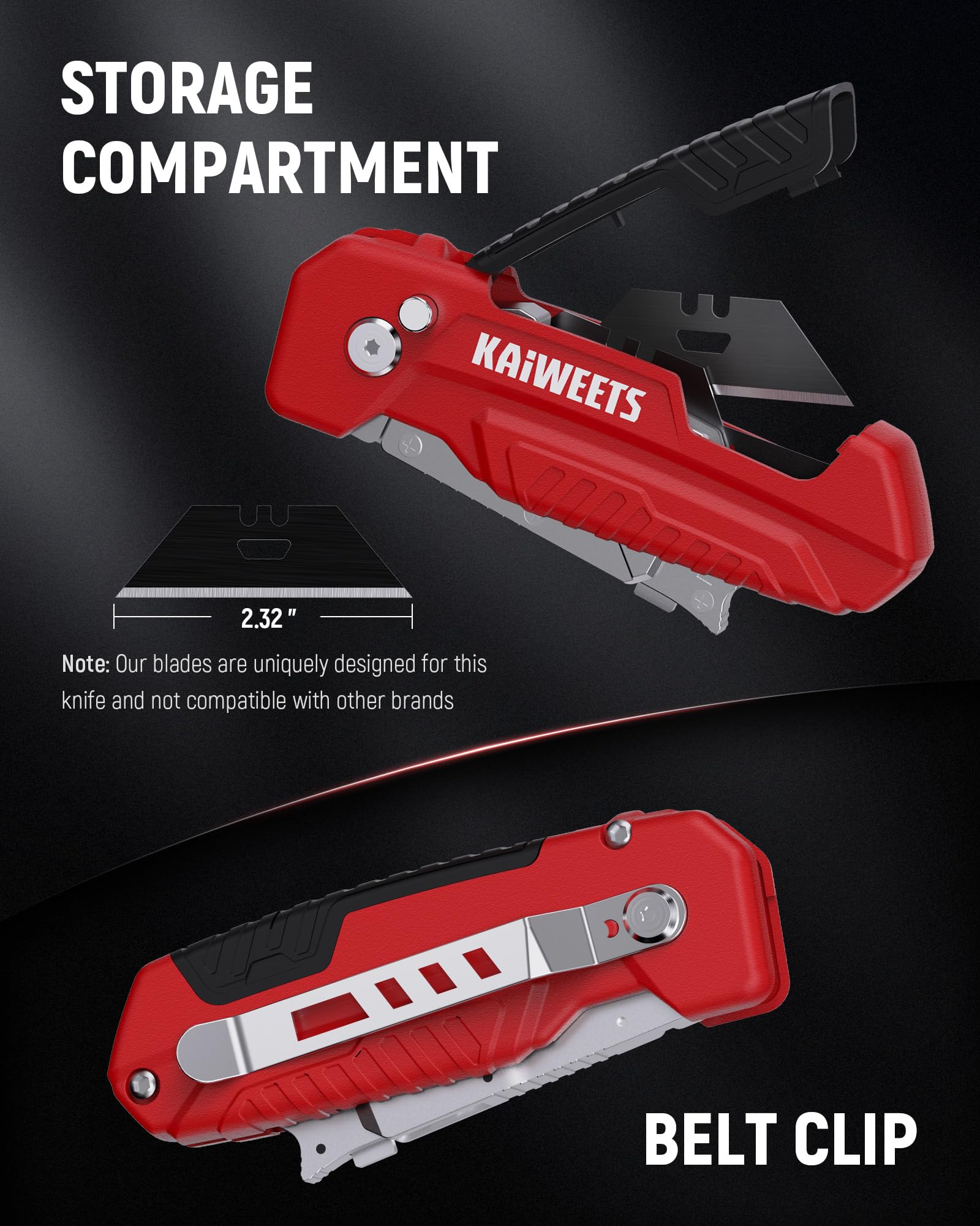 Kaiweets ergonomic non-slip grip for confident handling during tasks.
