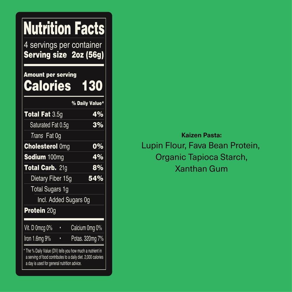 Kaizen Fusilli on a plate ready for a low-carb high-protein meal.