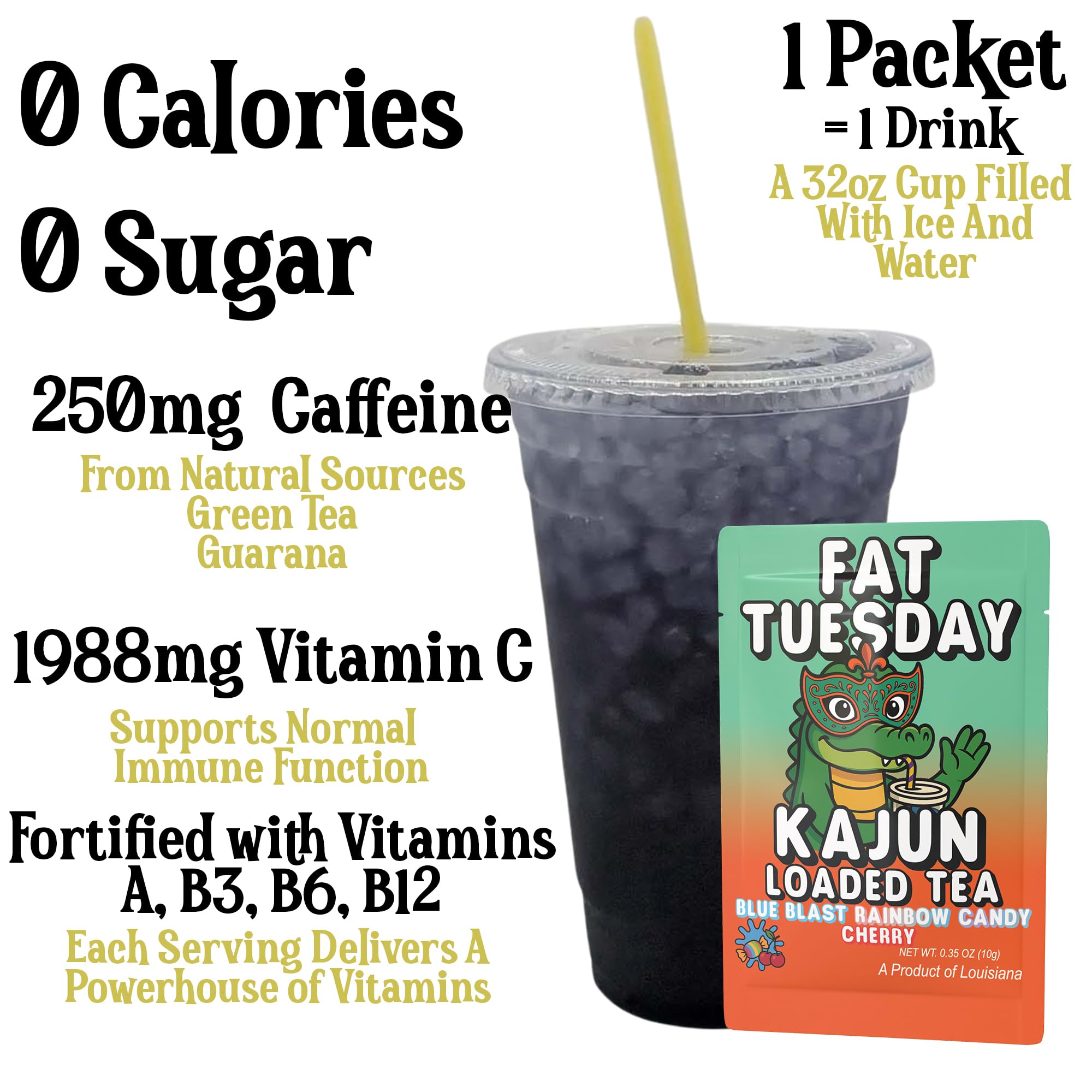 Kajun Loaded Tea Fat Tuesday Cherry Flavor reveals rich cherry notes