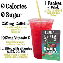 Kajun Loaded Tea Fleur-de-Tea cherry flavor, bright sip with bold notes.