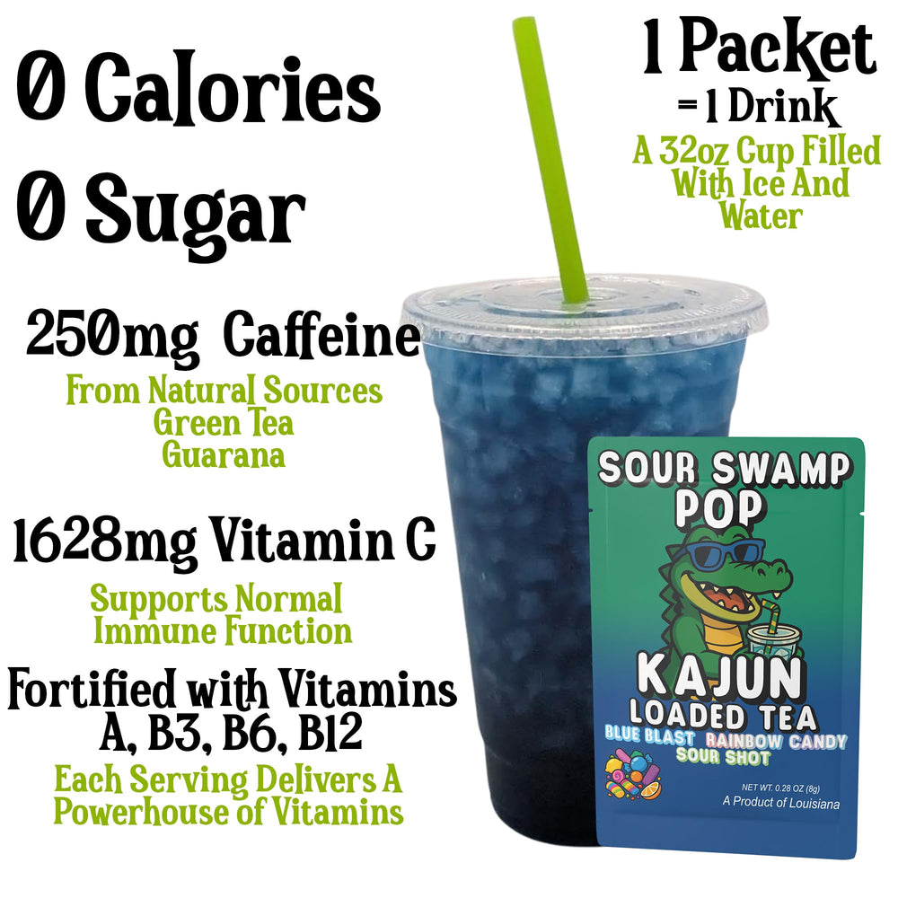 Kajun Loaded Tea Rainbow Candy cup presents bright color and refreshing workout-ready hydration.