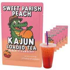 Kajun Loaded Tea Sweet Parish Peach bottle shows peach flavor and clean energy.