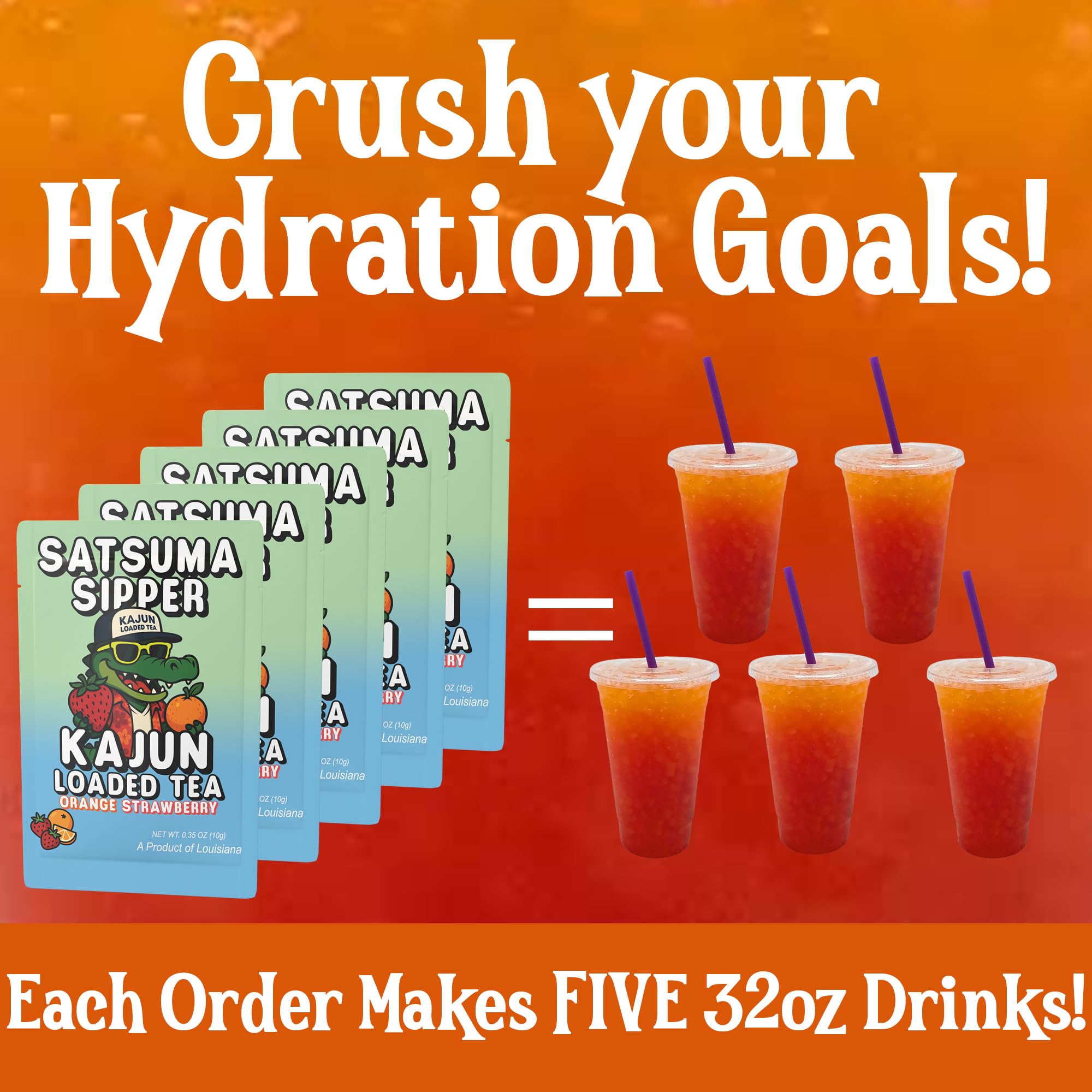 Kajun Loaded Tea Satsuma Sipper vitamins pack for daily hydration