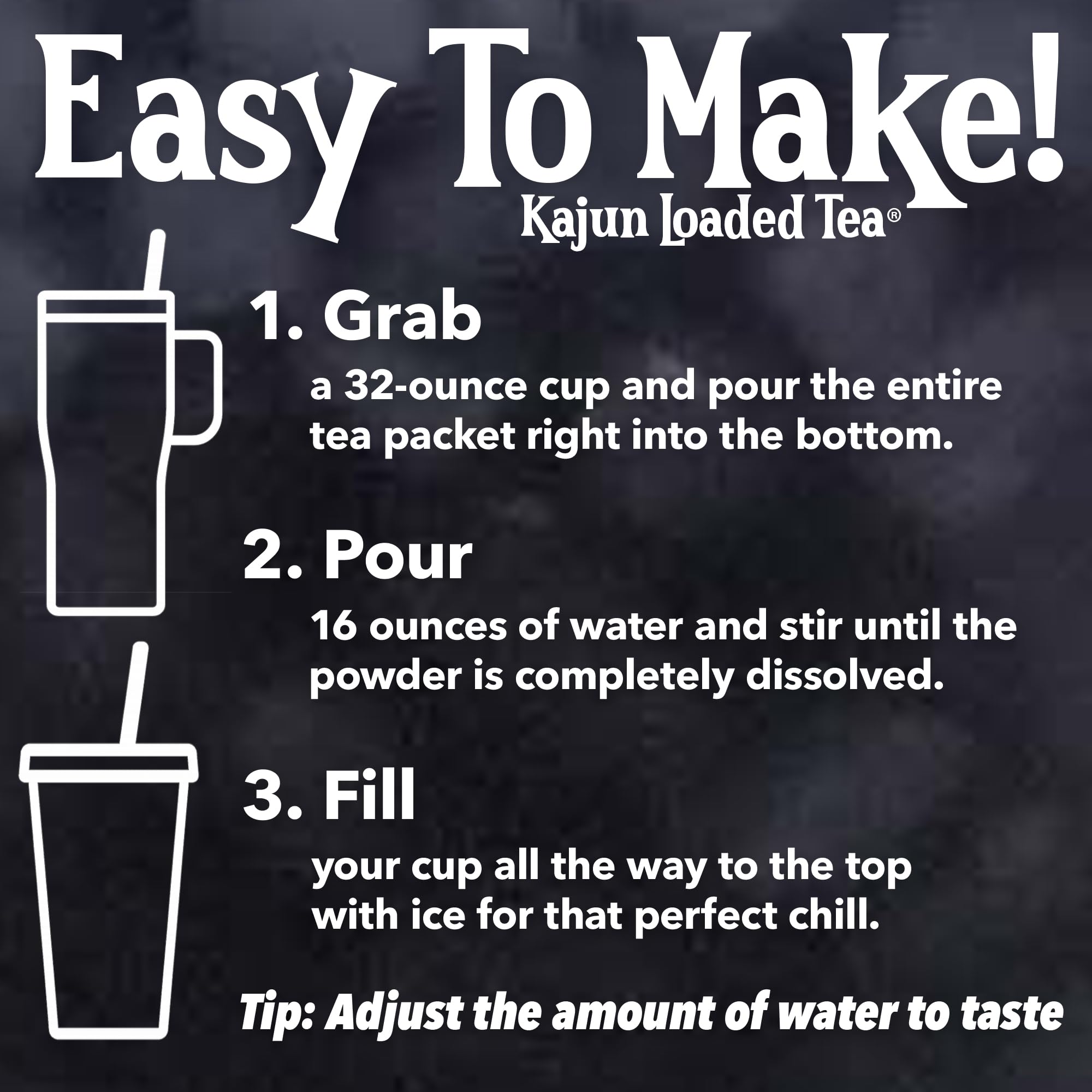 Kajun Loaded Tea zero calorie, sugar free energy drink option