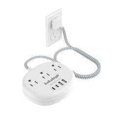 Kakahigh extension cord with USB-C ports powering multiple devices safely.