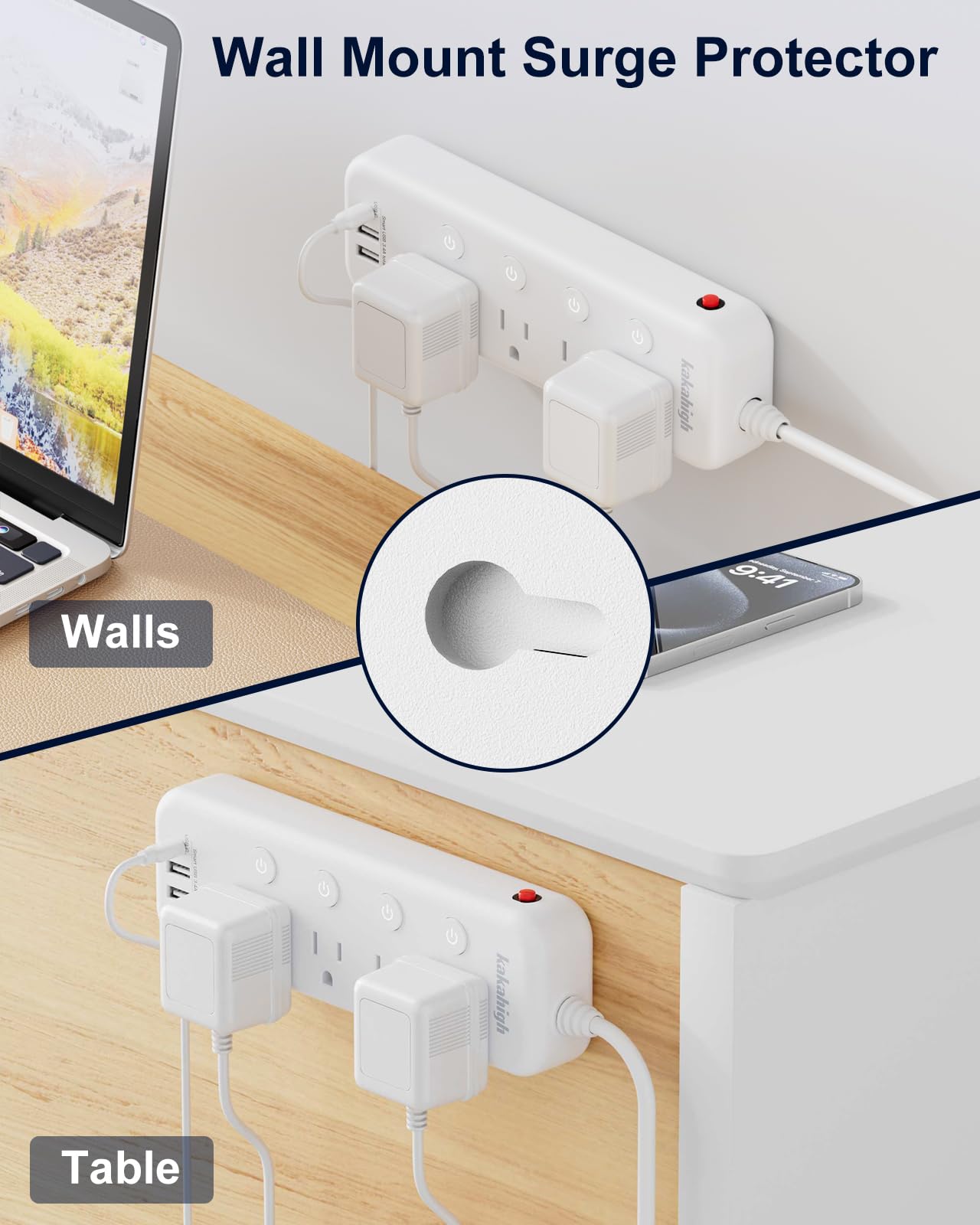 Kakahigh individual on/off switches for safer outlet management