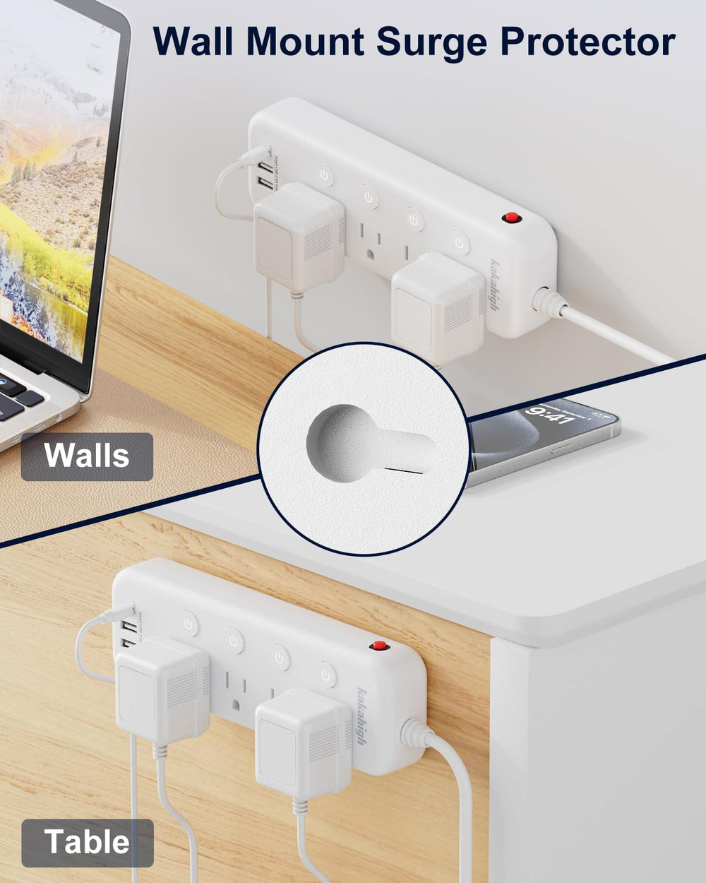 Kakahigh individual on/off switches for safer outlet management