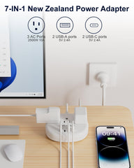 Kakahigh travel adapter with long cord for flexible placement.