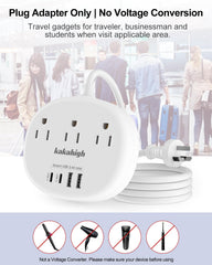 Kakahigh travel outlet strip with multiple outlets for shared spaces.