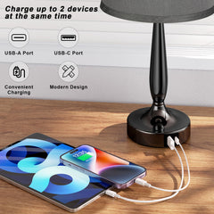 Kakanuo 16.3-inch dimmable lamp suits bedroom, desk, or living area.