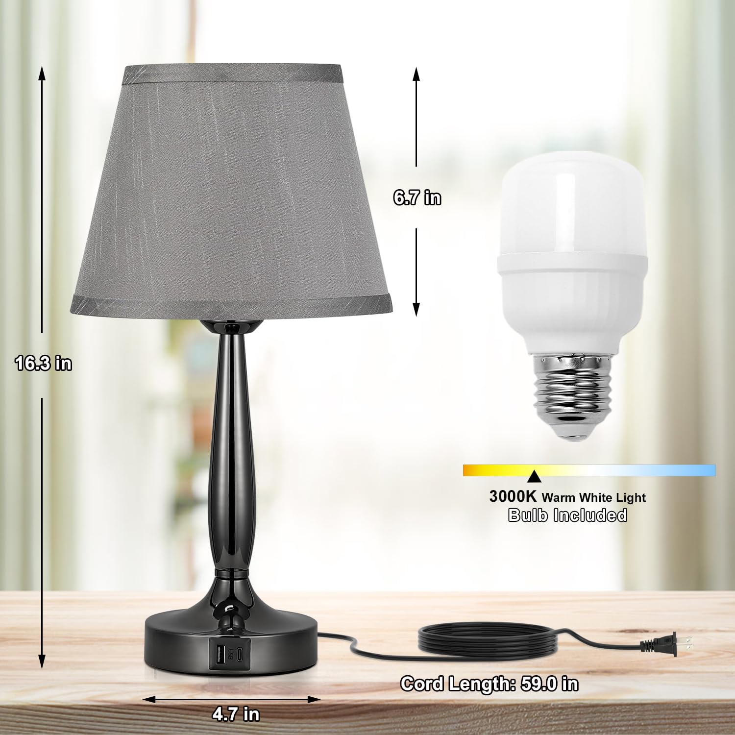 Kakanuo compact nightstand light designed for small spaces and easy setup.