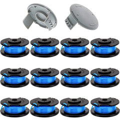 KAKO AC14RL3A spool packaging with 12 spools and 2 caps for Ryobi trimmers.