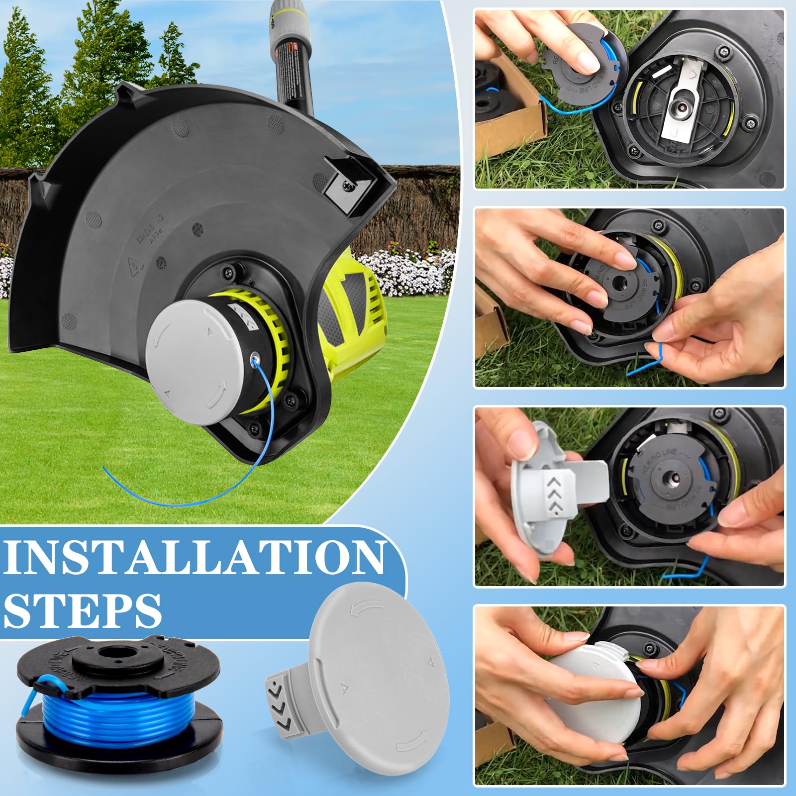 KAKO AC14RL3A spool compatible with Ryobi One+ for versatile tool pairing.