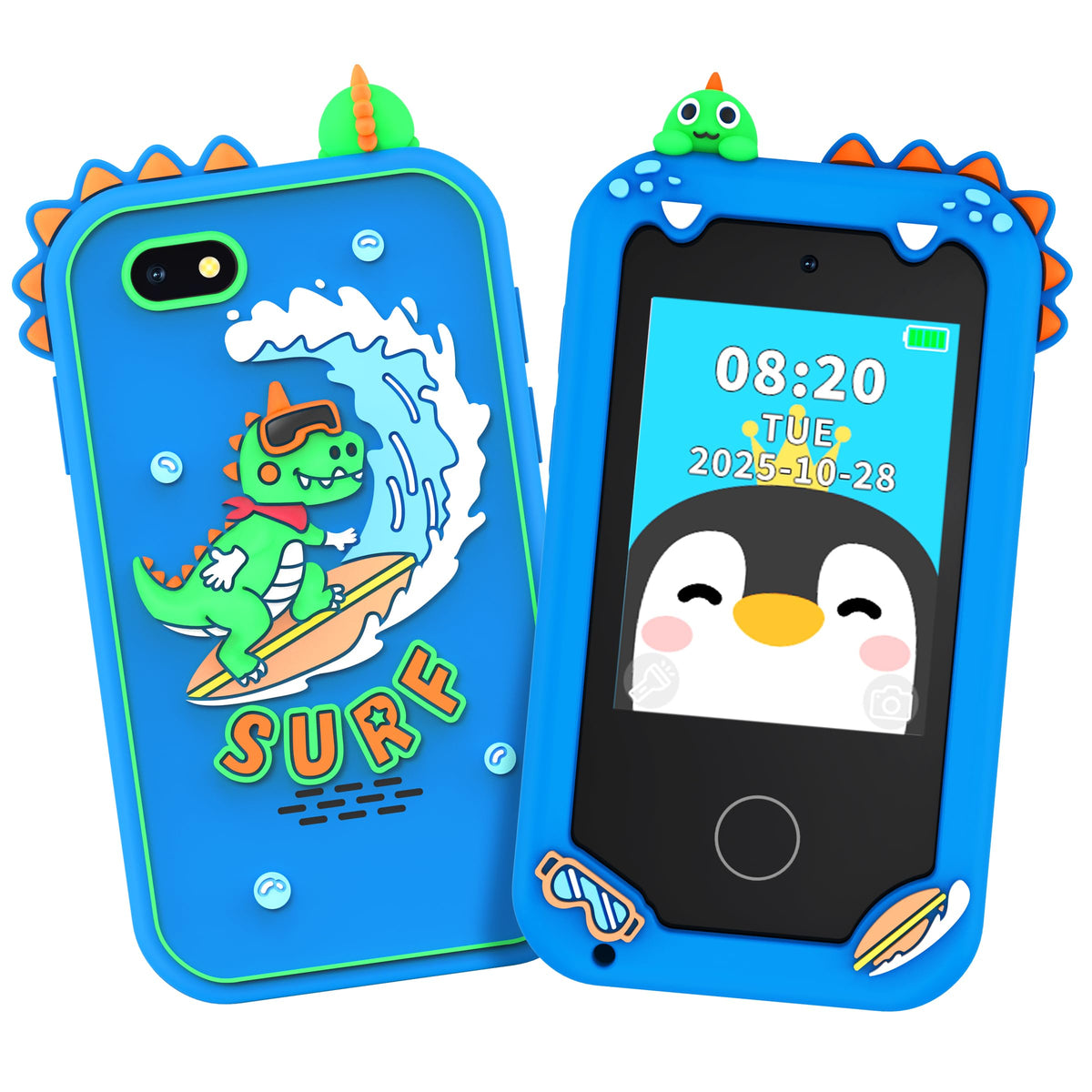 KAKTIN Kids Phone in silicone shell showing durable design for everyday play