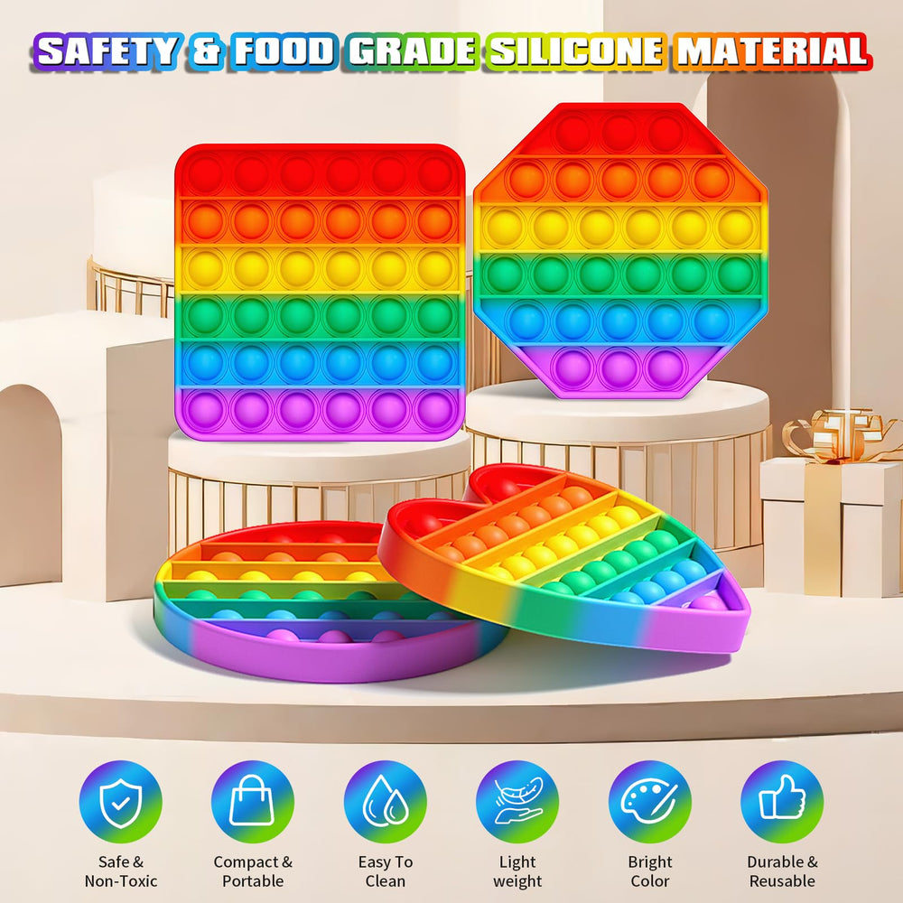 Kakukokas rainbow-colored fidget pack brings vibrant sensory fun.