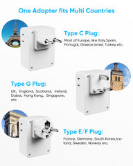 Kakyanill 5ft detachable extension cord adds reach in hotel rooms.