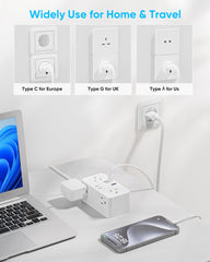 Kakyanill 6-outlet power strip with USB ports enables multiple devices