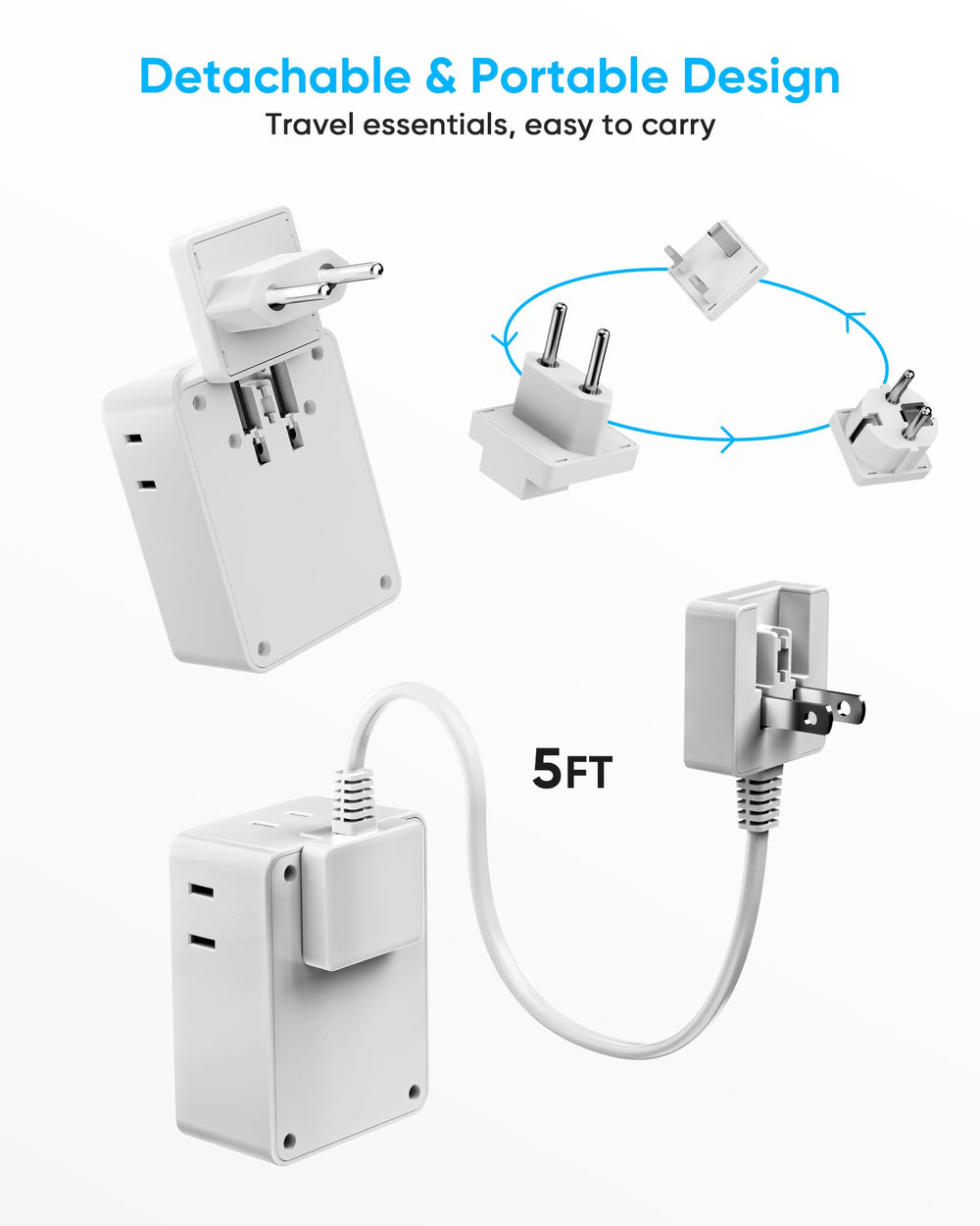 Kakyanill Type-C/G/E/F plug design supports many European countries.