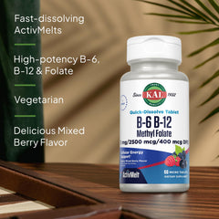 KAL ActivMelt dissolving on tongue with vibrant berry flavor.