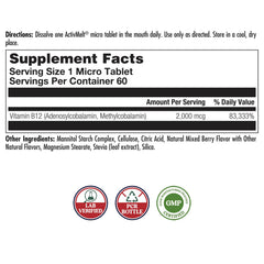 KAL B12 ActivMelt berry flavor makes daily intake easy and tasty.