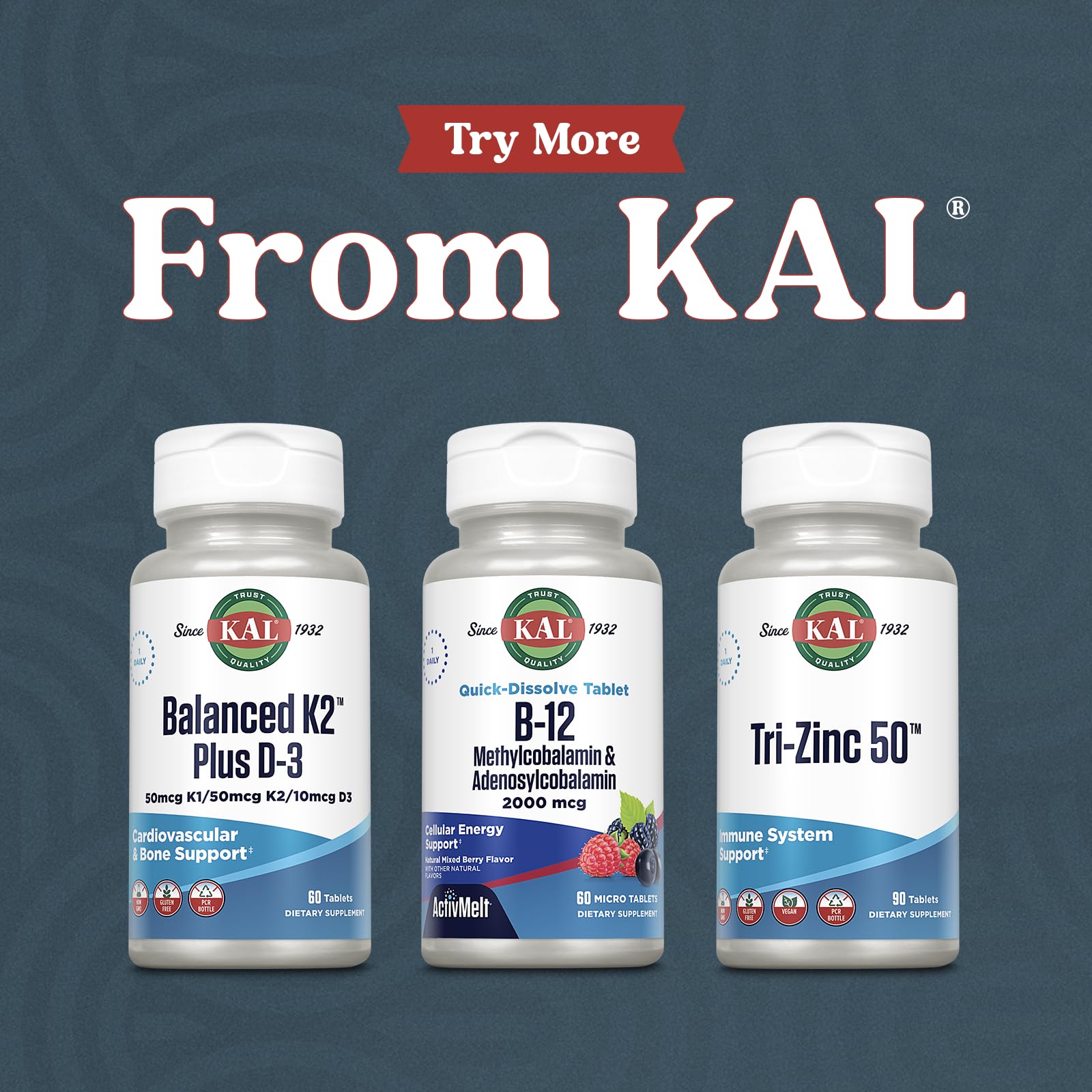 KAL B12 ActivMelt recyclable packaging emphasizes eco-conscious use.