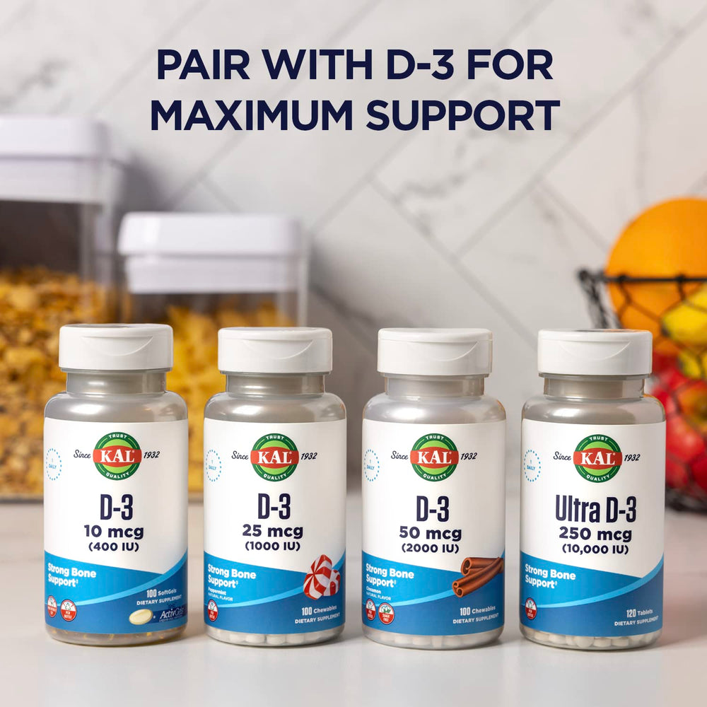 KAL Calcium Citrate lab-tested seal reinforces product quality and safety.