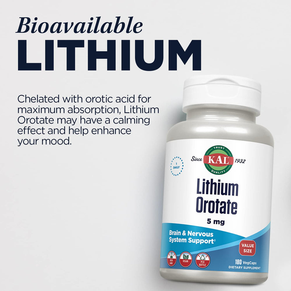 KAL 5mg bottle on shelf, convenient daily wellness addition.