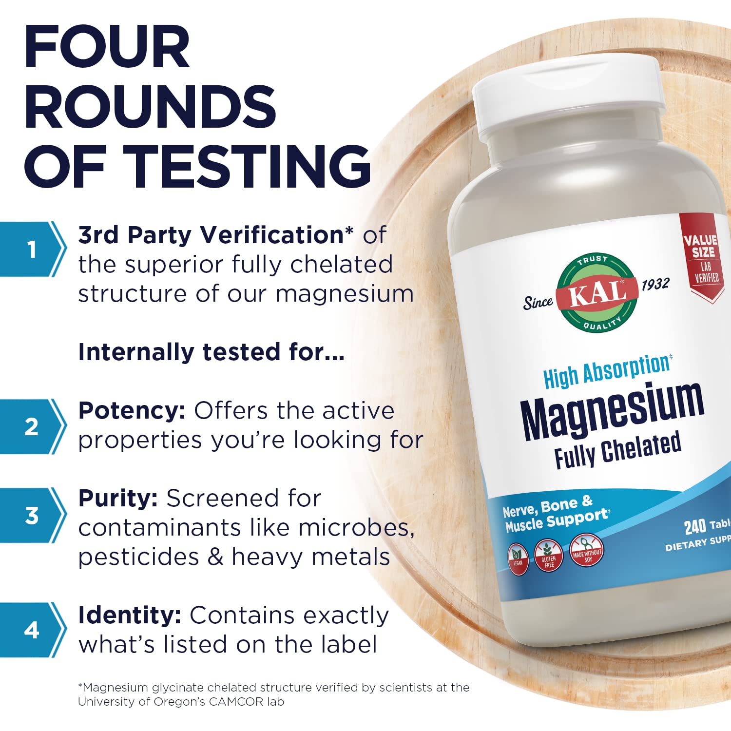 KAL magnesium tablets supporting nerve and muscle function in daily routine