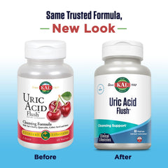 KAL Uric Acid Flush Tart Cherry Guard blend close-up for daily joint support.