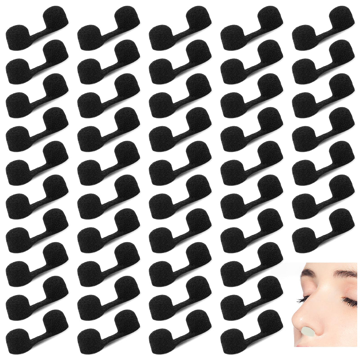Kalione nose filters 100-pcs black packaging, soft sponge protection against overspray